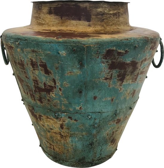Vaas retro - vase iron turq. | 40x50 | blauw