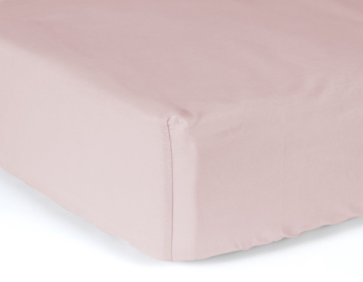 Y-NOT - Effen Hoeslaken Matras - Katoen - 180x200 + 30 cm - Roze