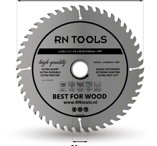 Rntools Cirkelzaagblad - Best for Wood- ⌀ - 48 tanden - zaagbreedte 2,0 mm -... bol.com