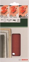 Bosch 10-delige schuurbladset voor vlakschuurmachines 93 x 185 mm geperforeerd - korrel 180