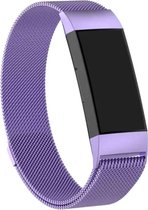 Eyzo Fitbit Charge 3 & 4 Band - Roestvrijstaal - Licht Paars - Small