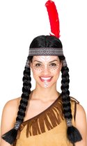 dressforfun - pruik indianenvrouw - verkleedkleding kostuum halloween verkleden feestkleding carnavalskleding carnaval feestkledij partykleding - 300720