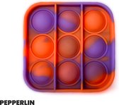 PEPPERLIN® • Blij Kind - Fidget - Popit - Raya - Paars - Vierkant - Fidget - Marble - Duurzaam - Klein - Mini