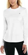 Coolibar - UV Sportshirt voor dames - Longsleeve - Match Point - Wit - maat XXL