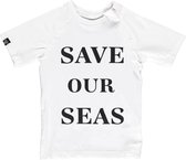 Beach & Bandits - UV Zwemshirt voor kinderen - Save Our Seas - Wit - maat 104-110cm