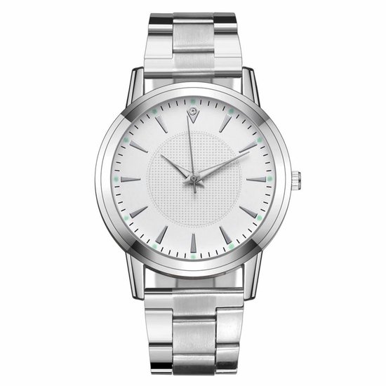 Fako® - Herenhorloge - Stalen Band - Diamond - Ø 40mm - Zilverkleurig