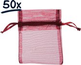 50 organza zakjes (8x10)cm met trekkkoord | cadeauzakjes | caseautasje | snoepzakje | bruiloft | bedankje | weggeefgeschenk | feestartikel | knutsel | hobby | versiering | feestdec