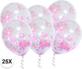 Roze Confetti Ballonnen 25 Stuks Luxe Gender Reveal Versiering Babyshower Verjaardag Blauw Papier Confetti Ballon