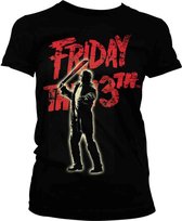 Friday The 13th Dames Tshirt -M- Jason Voorhees Zwart