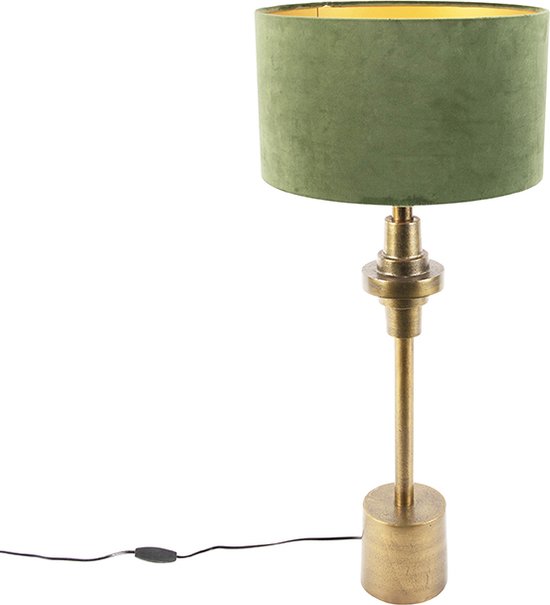 QAZQA diverso - Art Deco Tafellamp met kap - 1 lichts - H 790 mm - Brons - Woonkamer | Slaapkamer