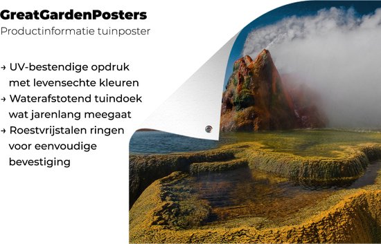 Fly Geyser pulvérise de la vapeur dans l'air dans le jardin affiche toile en vrac 80x60 cm - toile de jardin / toile d'extérieur / Peintures pour l'extérieur (décoration de jardin)