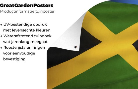 Affiche de jardin du drapeau national de la Jamaïque 60x40 cm - petit - Toile de jardin / Toile d'extérieur / Peintures pour l'extérieur (décoration de jardin)