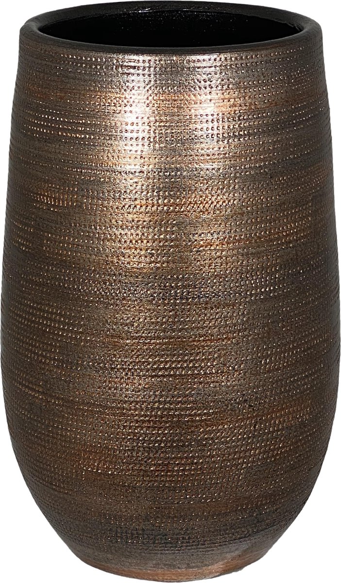 HS Potterie Tokio vaas koper bruin D19 x H30 cm