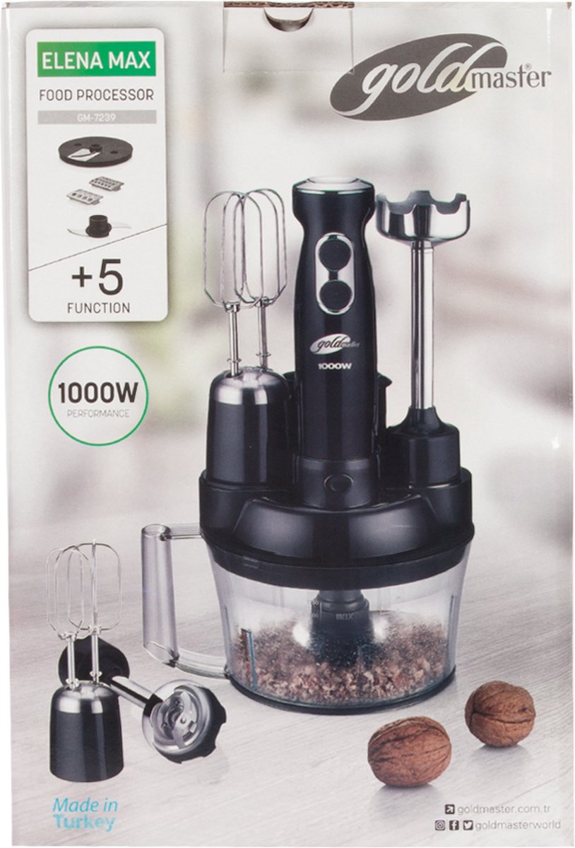 Goldmaster ELENA MAX GM 7239B RVS Keukenmachine Blender Smoothie