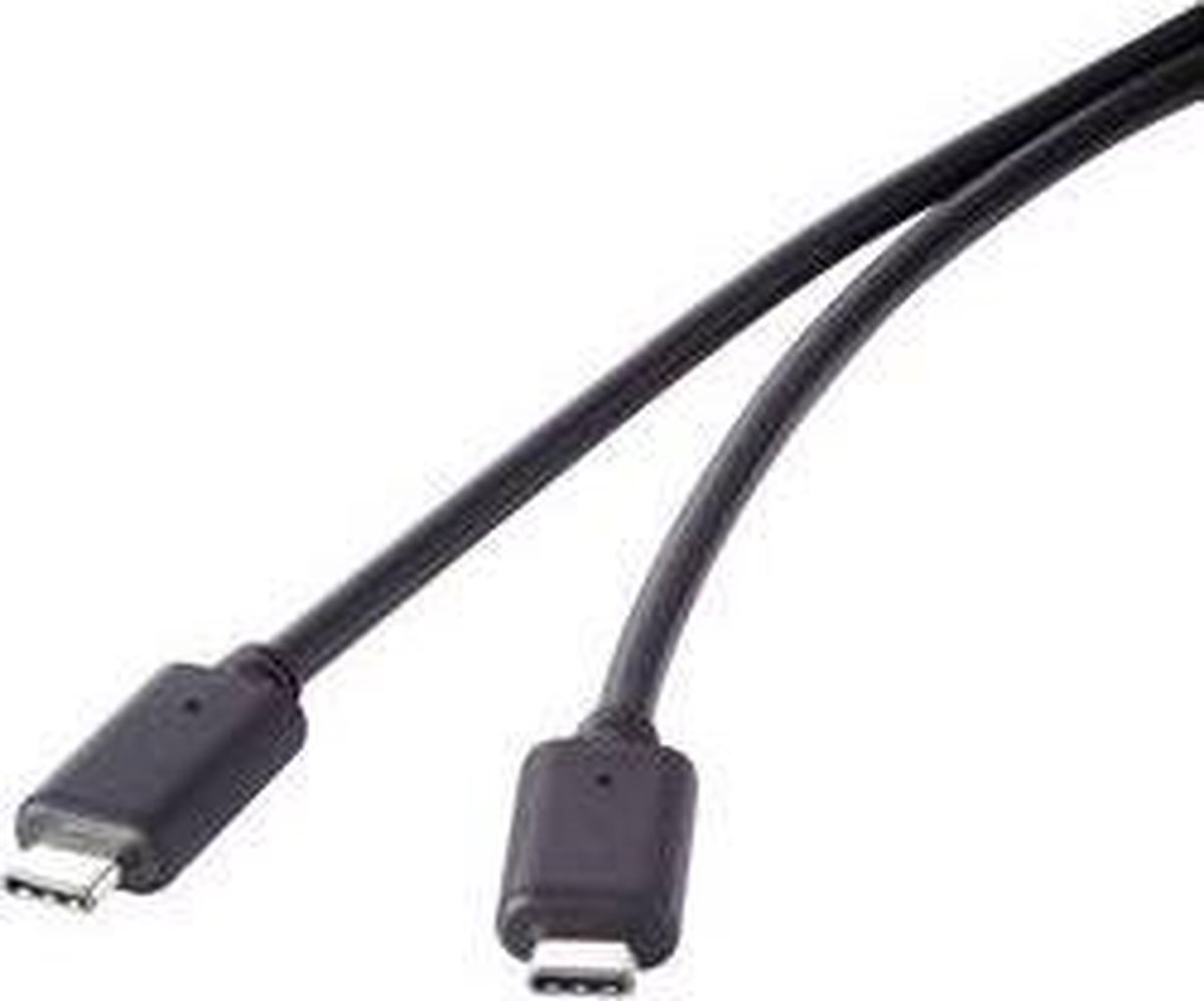 Renkforce RF-4381071 USB-kabel USB 3.2 Gen2x2 USB-C stekker, USB-C stekker 1.00 m Zwart Vergulde steekcontacten