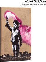 Banksy Graffiti - Torch Boy - Wanddecoratie - Premium Kwaliteit - Canvas Print - Canvas Schilderijen - Muur Schilderijen - Canvas - Wanddecoratie - Afmeting 48cm x 67,5cm 2,5cm Dik