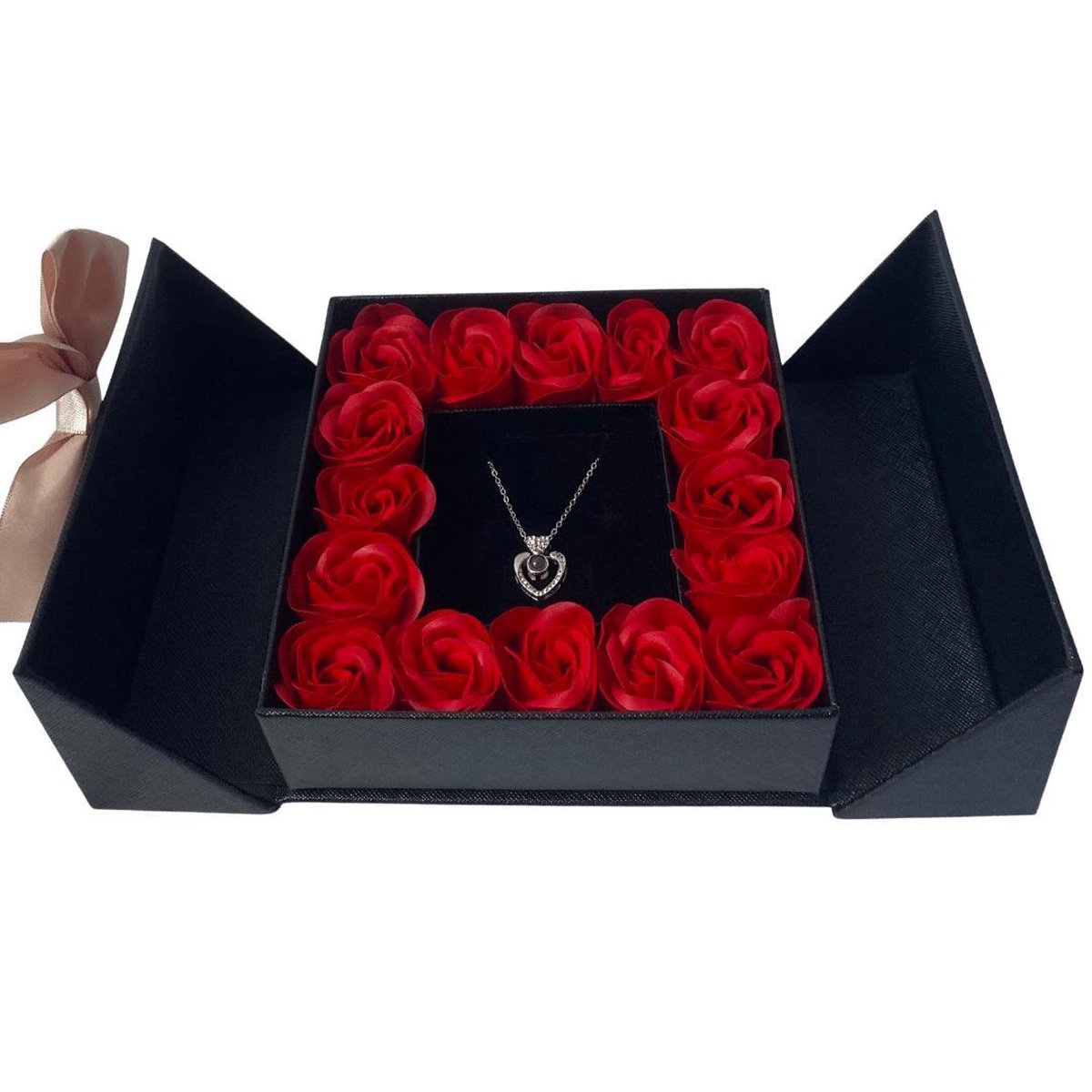 Love Box Black met Speciale Love Ketting - Valentijn - Valentijn Cadeautje Voor Haar - Valentijnsdag - Valentijn Cadeautje Vrouw