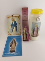 Heilige Maria Wonderdadig pakket: Noveenkaars, Icoonmuurplaatje, gebed, wierook en Medaille