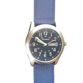 Horloge Readeel- blauw -canvas bandje- Charme Bijoux