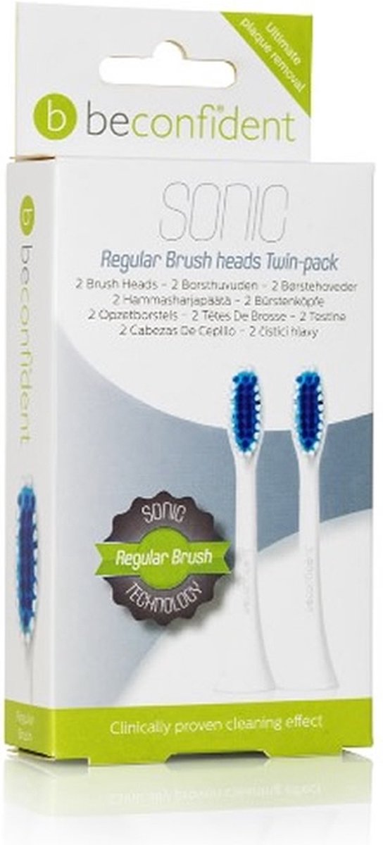 Beconfident Sonic Toothbrush Heads Regular White Set 2 Pcs
