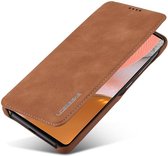 LC.IMEEKE Hoesje Wallet Book Case Bruin Geschikt voor Samsung Galaxy A52 / A52S