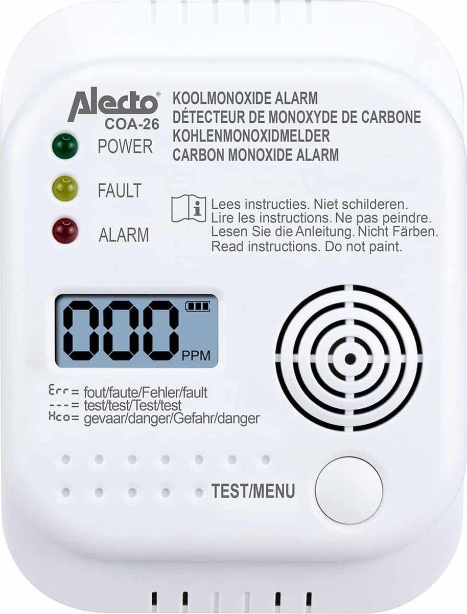 Alecto COA-26 Koolmonoxide melder - long life sensor 7 jaar