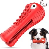 Tandenborstel Hond Melk Geur Smaak en Piep Honden Speelgoed Dog Toy - Krokodil Rood - Dutchwide