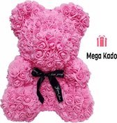 Mega Kado - XXL Rozenbeer - special edition - 40 cm - roze - rozenbeer - rose bear - geschenk - cadeau - valentijnsdag - moederdag - huwelijkscadeau