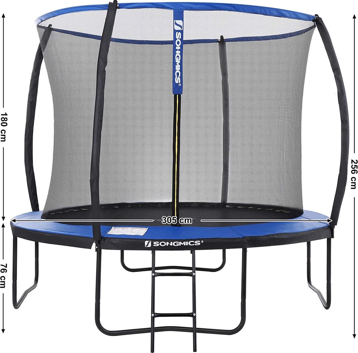uitzending Graag gedaan Belachelijk trampoline Ø 305 cm, ronde tuintrampoline met veiligheidsnet, met ladder  en... | bol.com