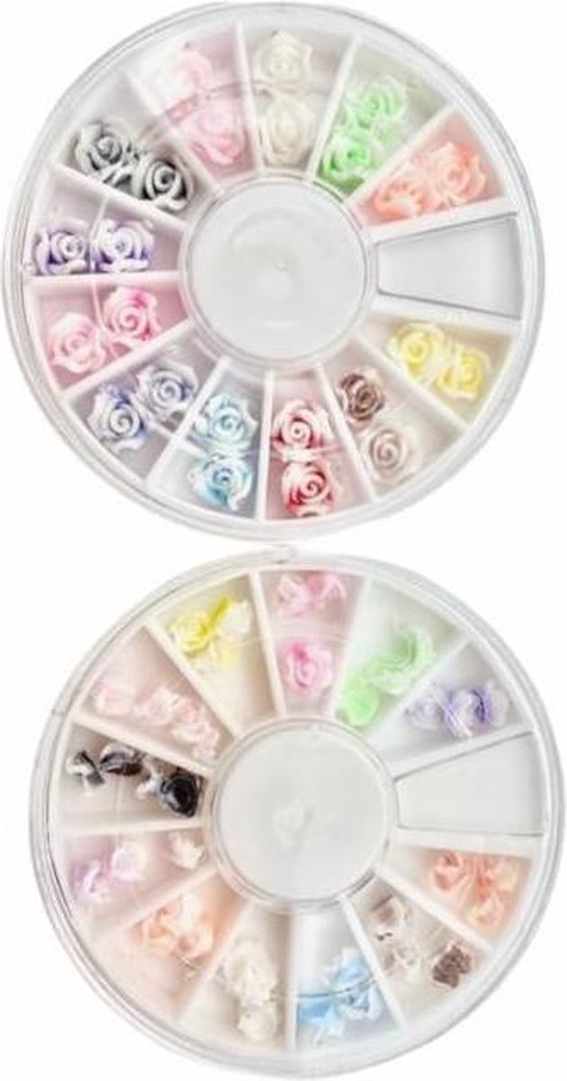 Goedkoopste Silicone Bloemen - 3D Nail Art - NagelDecoratie - Set 2 x Carrousel