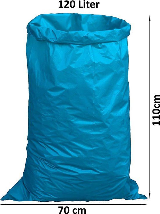 3 stuks blauw 120 liter extra sterke vuilniszakken afvalzakken (25 stuks... | bol.com