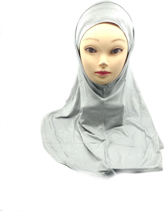 Foulard doux gris clair, beau hijab 2 pièces (hijab de couverture  inférieure) | bol.com