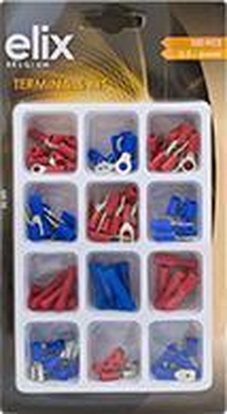100x Faston Mannelijke Kabelschoenen – 22-18 AWG, Voorgeïsoleerd, 4,8 Mm, Rood – Geschikt Voor Elektrische Connectoren