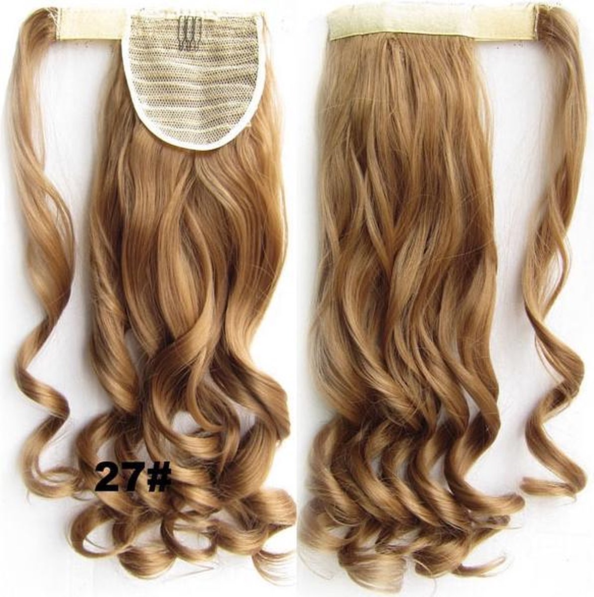Wrap Around paardenstaart, ponytail hairextensions wavy blond - 27#