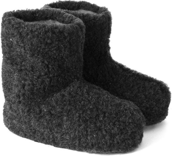 Chaussons en laine Texel noir - 44
