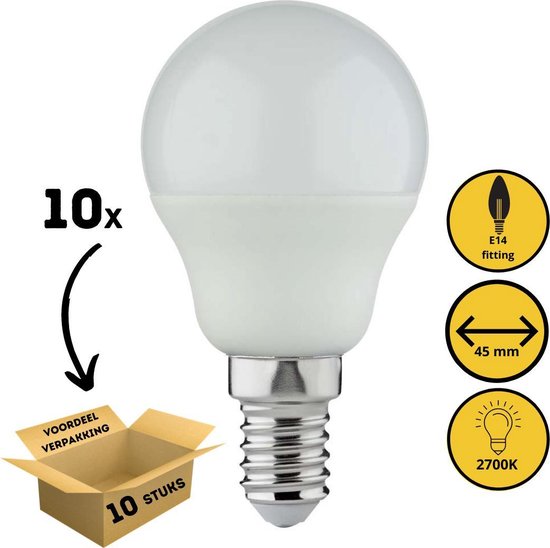 Ampoules LED Proventa Longlife à prix réduit avec petit culot E14 - Rond -  10 x lampe... | bol.com