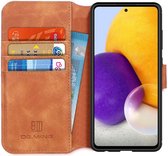 DG Ming Samsung Galaxy A72 Hoesje Retro Wallet Book Case Bruin