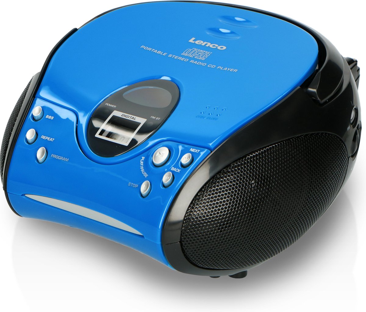 Lenco SCD-24 - Draagbare radio CD speler met AUX-uitgang - Blauw - Lenco