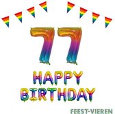 77 jaar Verjaardag Versiering Pakket Regenboog