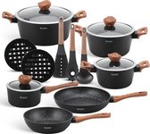 Edënbërg Black Line - Ensemble de 15 casseroles de Luxe en aluminium forgé