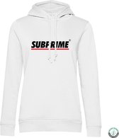 Subprime - Dames Hoodies Hoodie Stripe White - Wit - Maat M