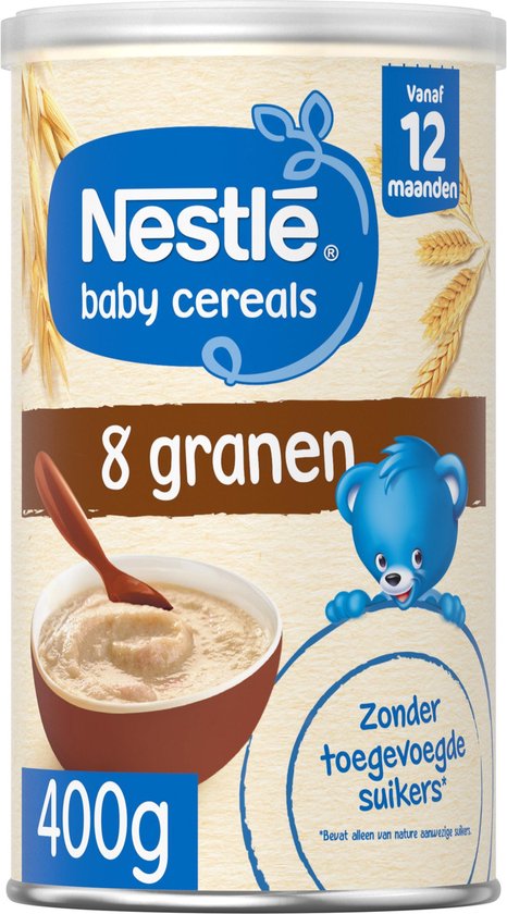 Nestlé Porridge petit-déjeuner 8 Céréales porridge bébé - 12 mois - 3  boîtes de 400