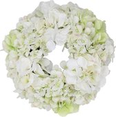 Viv! Home Luxuries Hortensia krans - zijde - wit groen - Ø30cm