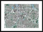 Breda - stadskaart | Inclusief strakke moderne lijst| stadsplattegrond | poster van de stad| 40x30cm