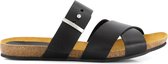 Travelin' Vinaros - Leren Dames sandalen - Slippers - Zwart Leer - Maat 37