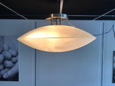 TeleBeni Glazen plafondlamp met creme/wit rookachtig glas 60cm doorsnede