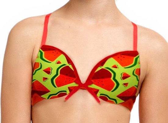 BOOBS & BLOOMERS SUNNY Lime Melon print padded Bh 70AA