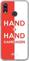 6F hoesje - geschikt voor Huawei P20 Lite (2018) -  Transparant TPU Case - Feyenoord - Hand in hand, kameraden #ffffff