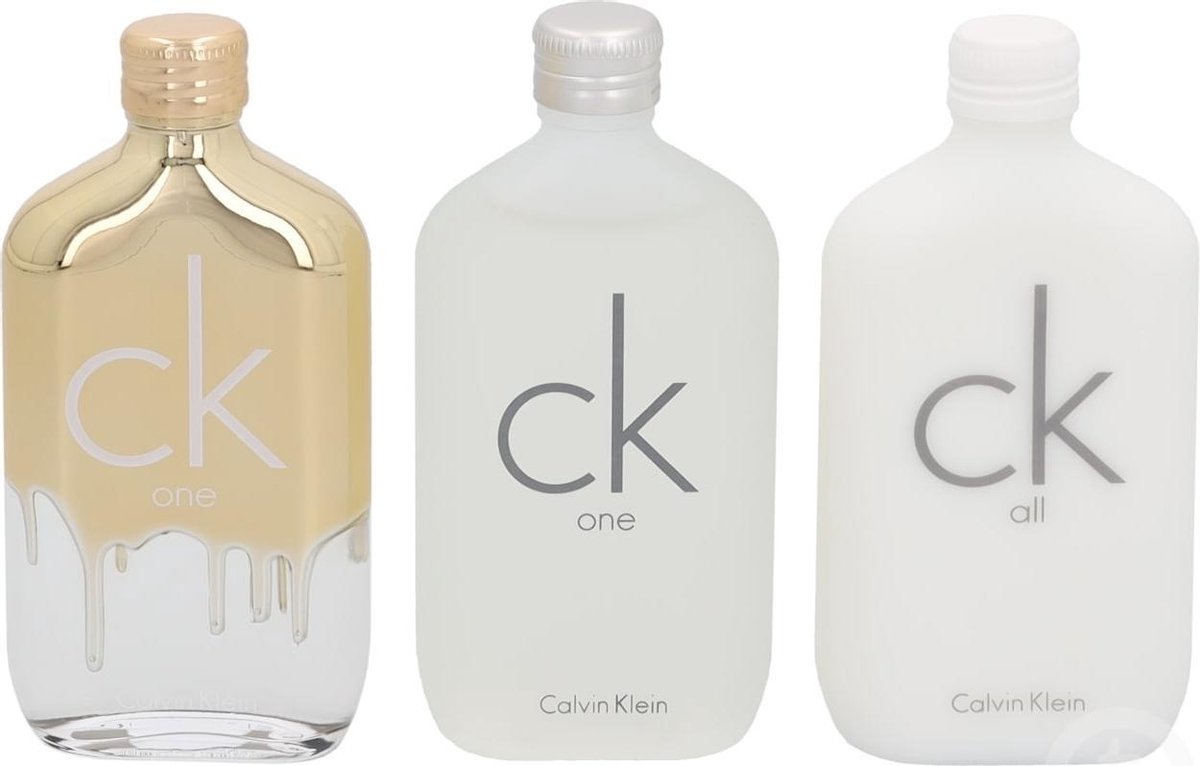 Calvin Klein One geschenkset - 50ml Ck One eau de toilette + 50 ml Ck One Gold eau de toillete + 50ml Ck All eau de toillete - Calvin Klein