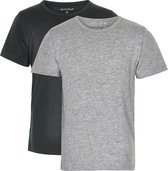 Minymo T-shirt Basic Jongens Katoen Zwart/grijs 2 Stuks Maat 80